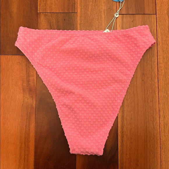 Bright Pink High-Waisted Off-Shoulder Bikini - Picture 5 of 7